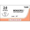 Y345H MONOCRYL Absorbable Suture, Poliglecaprone 25, Violet Monofiliment, 1X36" CT-1 36EA/CA