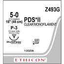 Z463G PDS II Absorbable Suture, Polydioxanone, 5-0, 18" P-3 12EA/BX