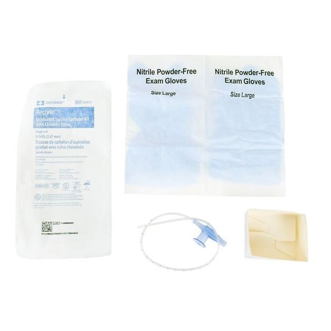 Z30877 Argyle Graduated Suction Catheter Kit with Chimney Valve, DeLee Tip, 8Fr, 10EA/BX