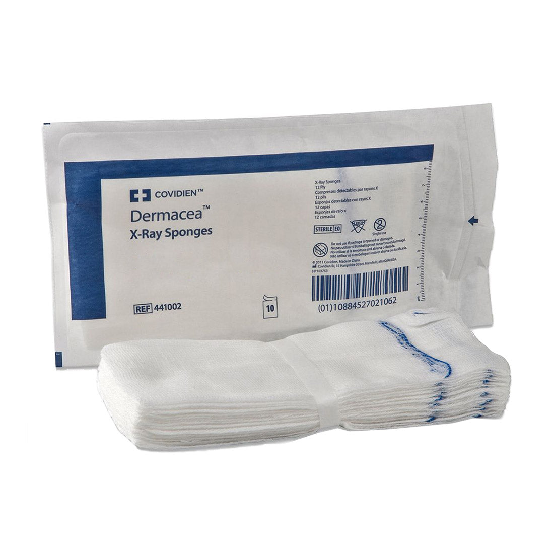 Z441002 Dermacea Gauze Sponge, X-Ray Detectable, Sterile, 4" x 4", 16 Ply, 1350EA/CA