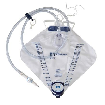 Z6308LL Dover Urine Drainage Bag, Luer-Lock Sampling Port, 2000mL, 20EA/CA
