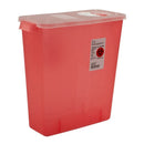 Z8527R Monoject Multi-Purpose Sharps Container with Rotor Opening and Hinged Lid, Transparent Red, 3GL, 10EA/CA