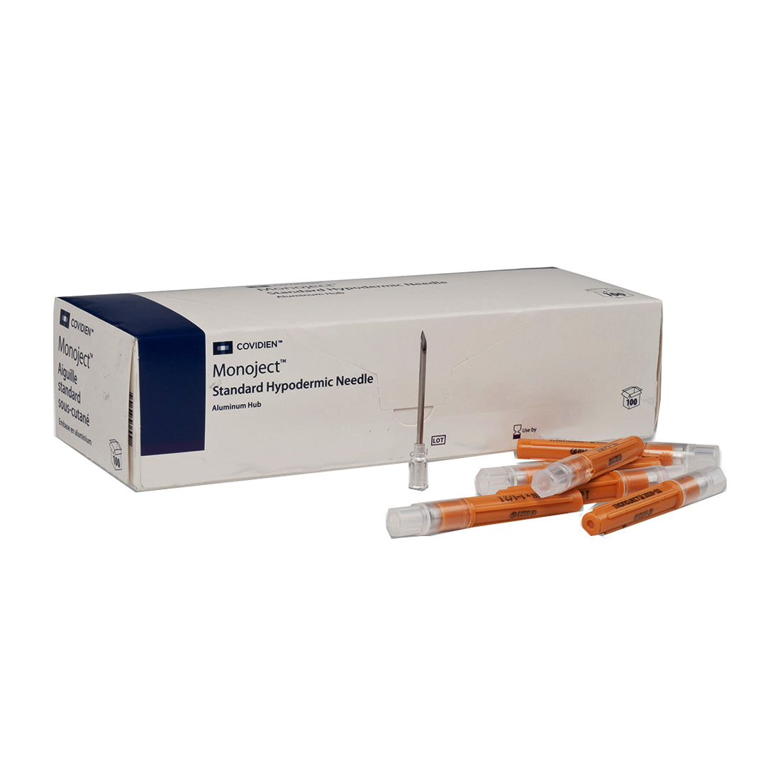 Z8881200672 Monoject Standard Hypodermic Needle with Aluminum Hub, Short B Bevel, 18GA x 5/8", 100EA/BX
