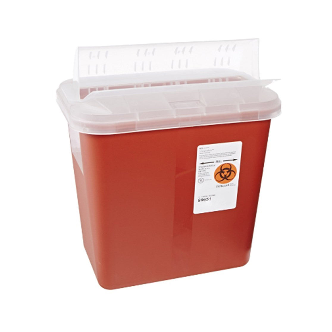 Z89671 Monoject Multi-Purpose Sharps Container with Horizontal Drop Opening Lid, 2GL, 20EA/CA