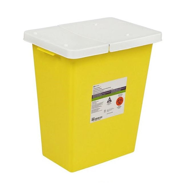Z8982 SharpSafety Chemotherapy Container, Hinged Lid, Yellow, 2 Gallon, 20EA/CA