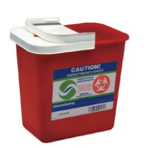 Z8985CRH Monoject Trace Chemotherapy Sharps Containers with Hinged Lid, 8GL, 17.75", 10EA/CA