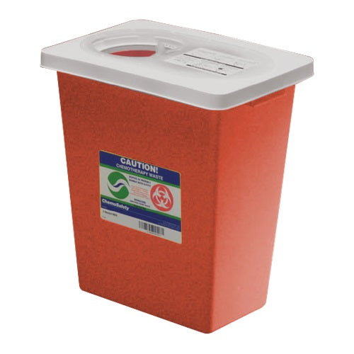 Z8985CRS Monoject Trace Chemotherapy Sharps Containers with Sliding Lid, 8GL, 17.75", 10EA/CA
