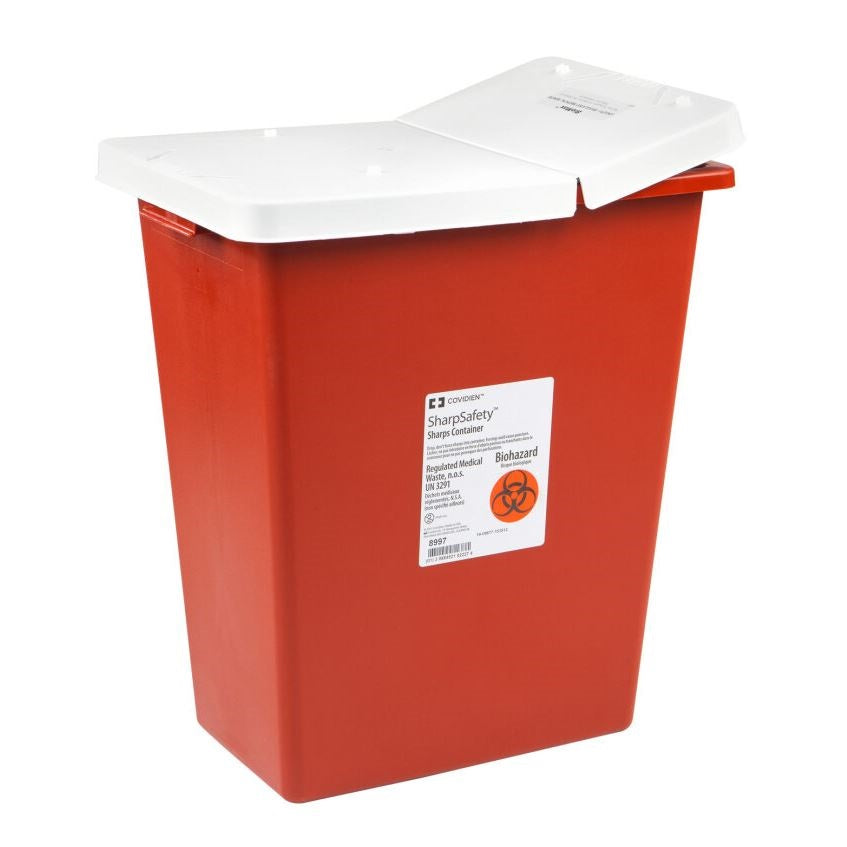 Z8997 Monoject Large Volume Sharps Container with Hinged and Sealing Gasket Lid, 8GL, 10EA/CA